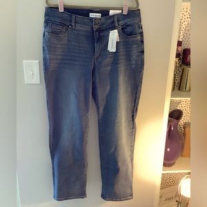 Lane Bryant tighter tummy jeans.